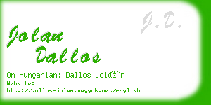 jolan dallos business card